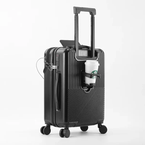 Carry On Luggage with Front Pocket, Suitcase with USB Port