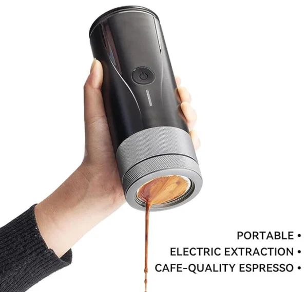 Portable Coffee Maker Compact Body Shape Camping Field Automatic Brewing Espresso Machine