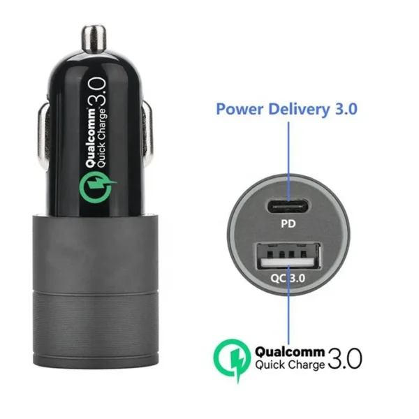 High Quality 38W PD QC3.0 Dual Port Fast Charging Car Charger - Image 2