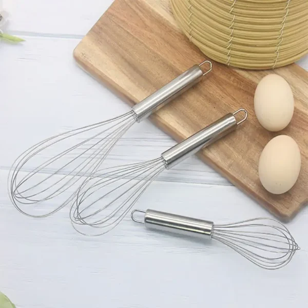 Stainless Steel Kitchen Tools Accessory Egg Whisk Mixer For Home Use Portable Durable Baking - Image 2