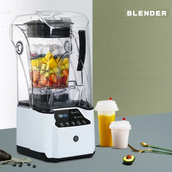 With Silent Cover 2.2L 2200W Commercial Grade Heavy Duty Blender for Shakes Smoothies Ice Blender Mixer Juicer Food Processor