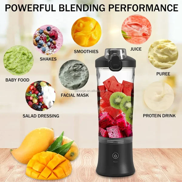 Portable Blender With USB with Spout Juicer cup Protein Shaker Electric