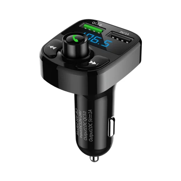 Car Charger Bluetooth MP3 Player With Adapter High Speed Charging Two Devices