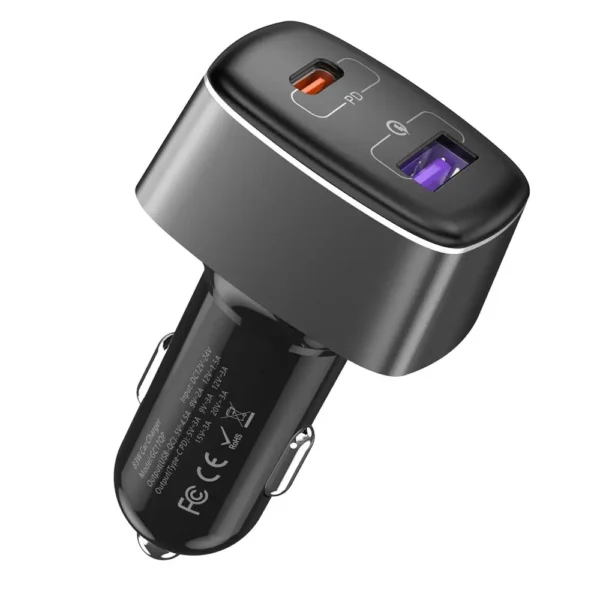 High power qc3.0+pd Dual Fast Car Charger for Laptop