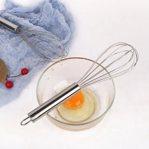 Stainless Steel Kitchen Tools Accessory Egg Whisk Mixer For Home Use Portable Durable Baking