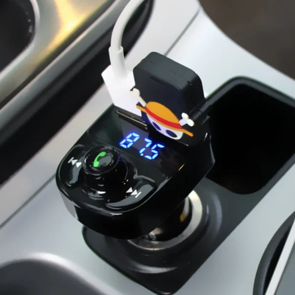 Car Charger Bluetooth MP3 Player With Adapter High Speed Charging Two Devices - Image 3