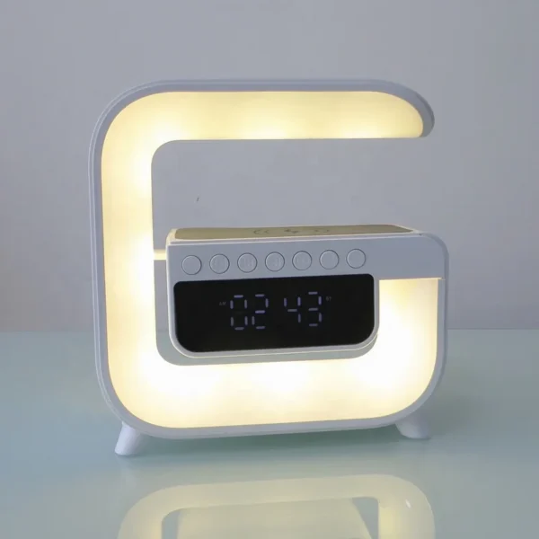 Lonvel Mini G3 Speaker Small G-Shaped Speaker&Lamp 5 in 1 Wireless Charging Station Desk Lamp With RGB LED Light Music Speaker G - Image 6