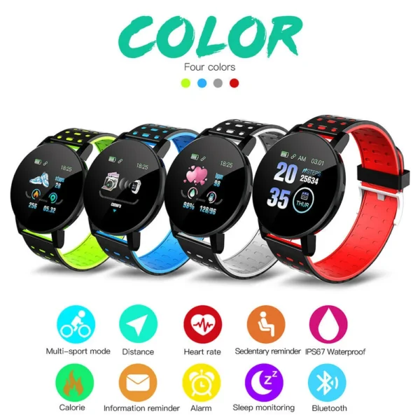 Smart Sport Watch Men Women Blood Pressure Heart Rate Pedometer - Image 5