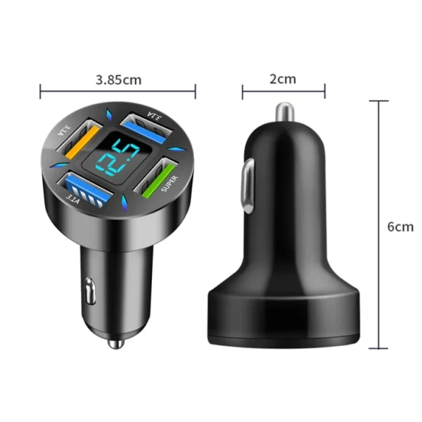 Good quality 4 in 1 USB 66W Digital Display Car Super Fast Charger