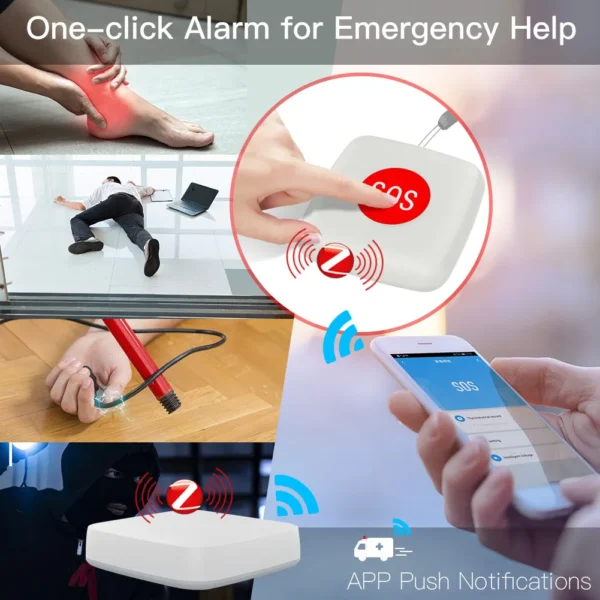 Smart App Monitor Scene Link Portable Emergency Home Sos Security Self Défense Alarm Button Personal Wireless - Image 2