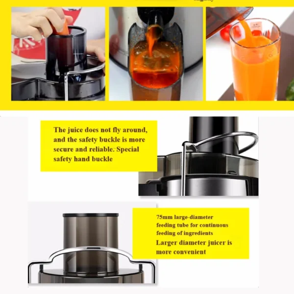 Low Noise Portable Fruit Orange Fast Extractor Big Power Electric Centrifugal Hand Press Fruit Juicer - Image 4