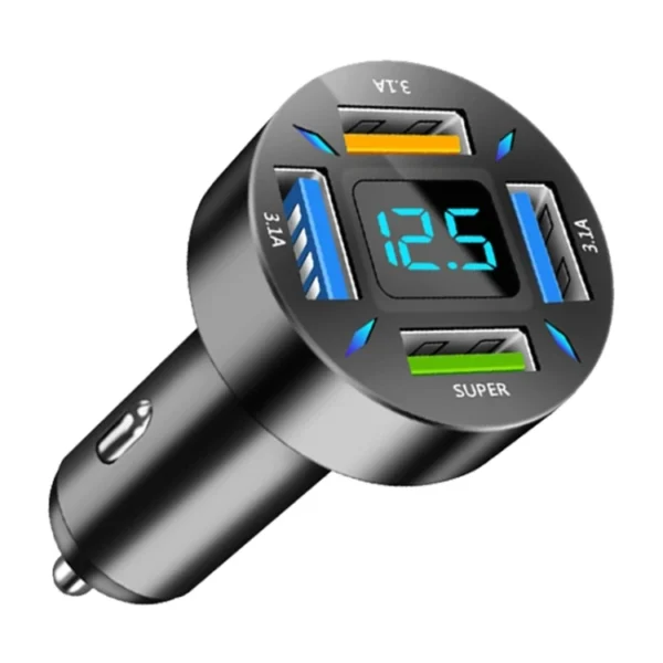 Good quality 4 in 1 USB 66W Digital Display Car Super Fast Charger - Image 5