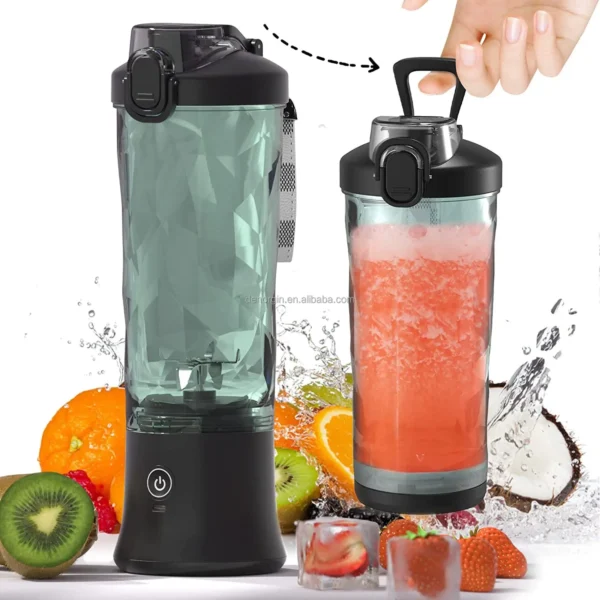 Personal Blender 600ml for Shakes and Smoothies With Drinking Spout & LED Light Portable USB Blender Hand Mixer Blender - Image 5