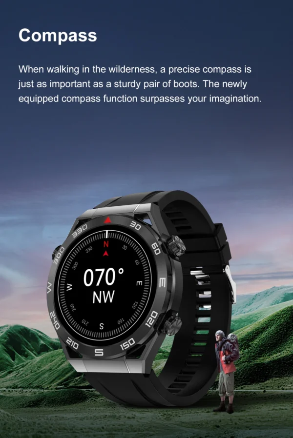 VALDUS ECG HD Large Screen Compass Smartwatch Heart Rate Blood Oxygen GPS Sleep Monitoring NFC Smart Watch DT Ultra mate - Image 2