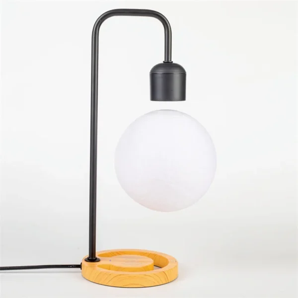 Creativity Smart Phone Wireless Charge Table LED Bulb Desk Wooden Floating Light Magnetic Levitating Lamp - Image 2