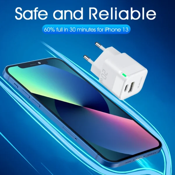 US EU UK Fast Power Supplier wall charger USB C 20W power adapter - Image 3