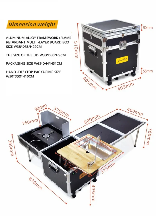 Outdoor Camping Portable Integrated Stove Cooking Folding Storage Box Self-driving Mobile Kitchenette - Image 4