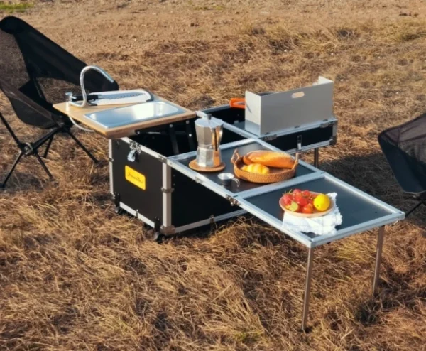 Outdoor Camping Portable Integrated Stove Cooking Folding Storage Box Self-driving Mobile Kitchenette - Image 3