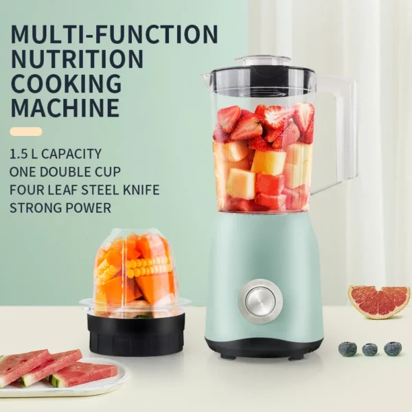 Multi-functional Household 1.5L Small Portable Cooking Machine Mixing Grinding Machine Fruit Juicer Blender - Image 4